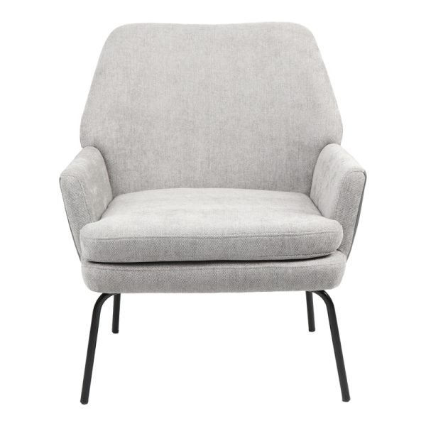 255 000044 2 Armchair Kieran pakoworld fabric gre- black leg 67x89x86cmIndoor furniture > Living room armchairs