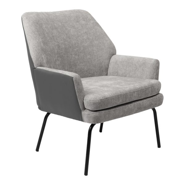 255 000044 Armchair Kieran pakoworld fabric gre- black leg 67x89x86cmIndoor furniture > Living room armchairs