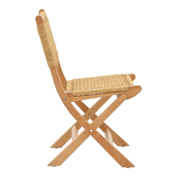 263 000040 2 Folding chair Xianju pakoworld beech wood and rope in natural shade 47x58x85cmBOHO CHIC > Chairs and Armchairs