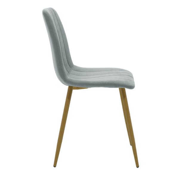 264 000019 2 Chair Noor pakoworld gray-blue fabric-leg natural metal 44x55x86cmIndoor furniture > Chairs