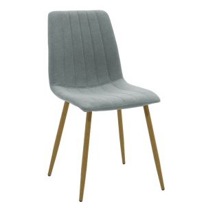 264 000019 Chair Noor pakoworld gray-blue fabric-leg natural metal 44x55x86cmIndoor furniture > Chairs