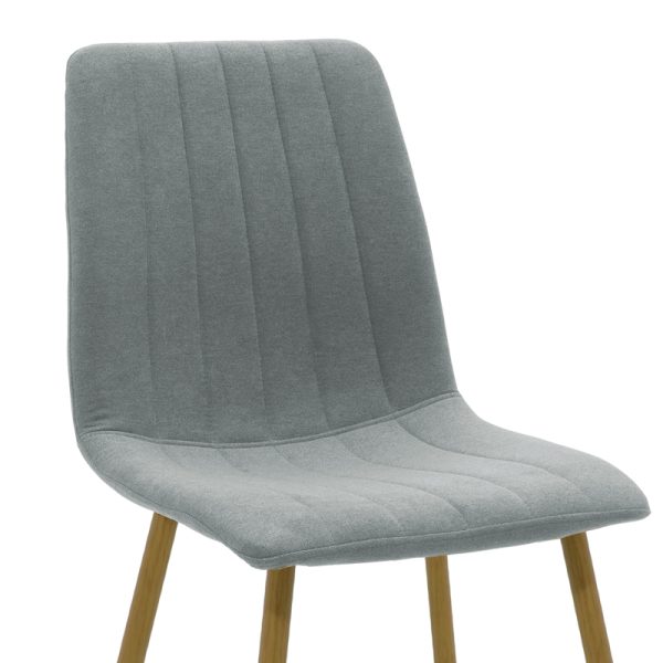 264 000019 4 Chair Noor pakoworld gray-blue fabric-leg natural metal 44x55x86cmIndoor furniture > Chairs