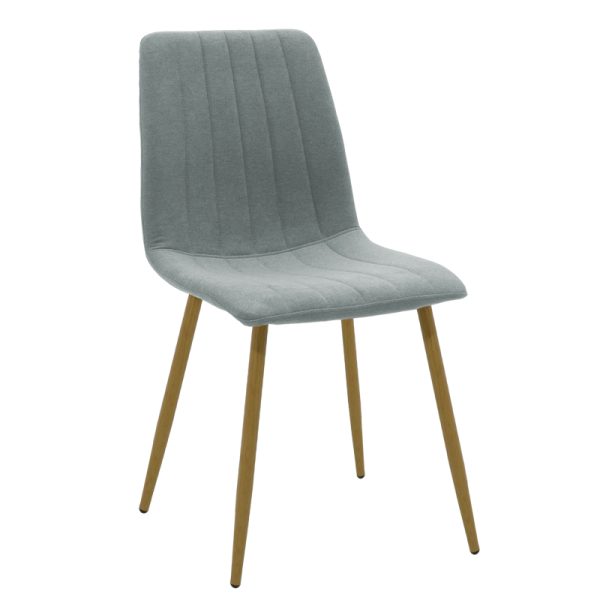 264 000019 Chair Noor pakoworld gray-blue fabric-leg natural metal 44x55x86cmIndoor furniture > Chairs