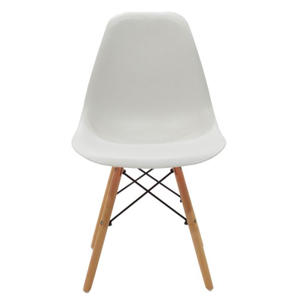 271 000004 4 Chair Julita pakoworld PP white-natural leg 46x50x82cmIndoor furniture > Chairs