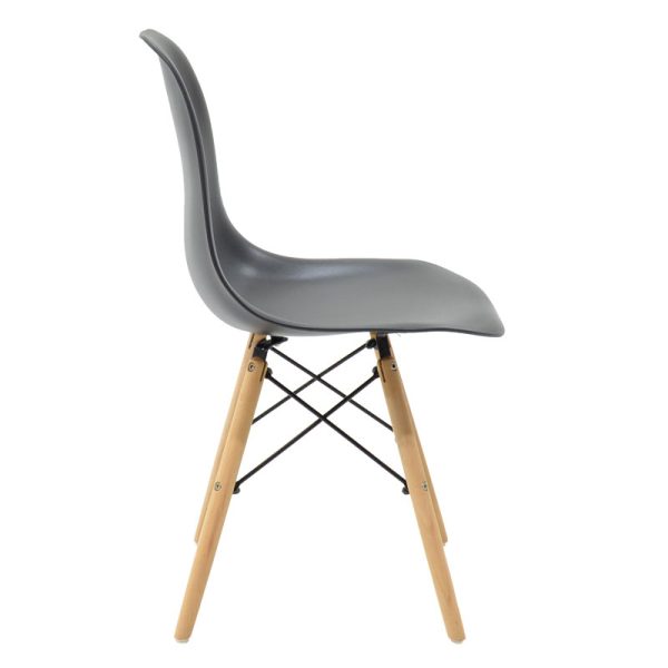 271 000005 2 Chair Julita pakoworld PP black-natural leg 46x50x82cmIndoor furniture > Chairs
