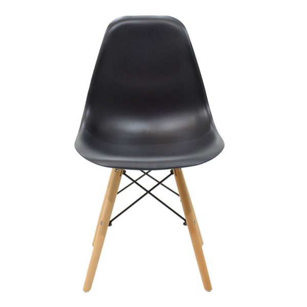 271 000005 3 Chair Julita pakoworld PP black-natural leg 46x50x82cmIndoor furniture > Chairs