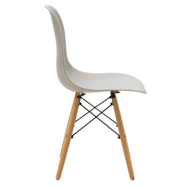271 000006 2 Chair Julita pakoworld PP grey-natural leg 46x50x82cmIndoor furniture > Chairs