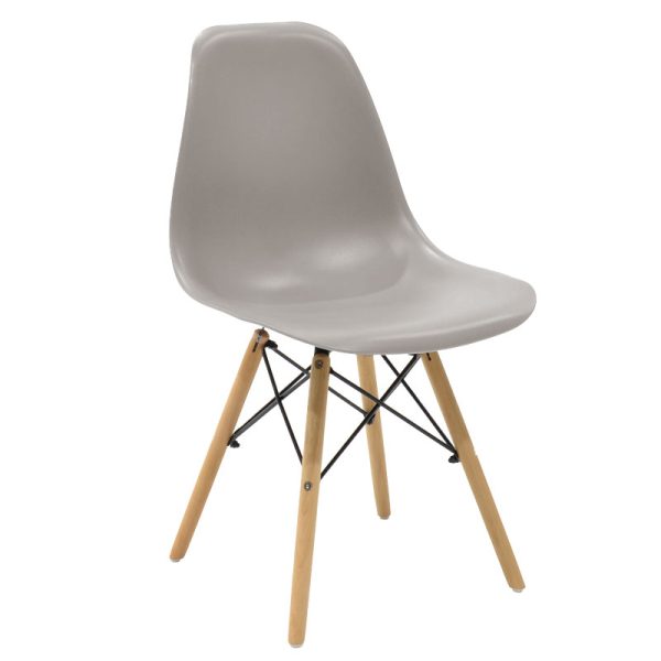 271 000006 Chair Julita pakoworld PP grey-natural leg 46x50x82cmIndoor furniture > Chairs