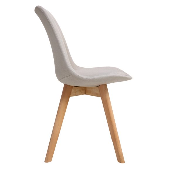 271 000015 2 Gaston chair pakoworld beige fabric and natural wood leg 48x55x83cmIndoor furniture > Chairs