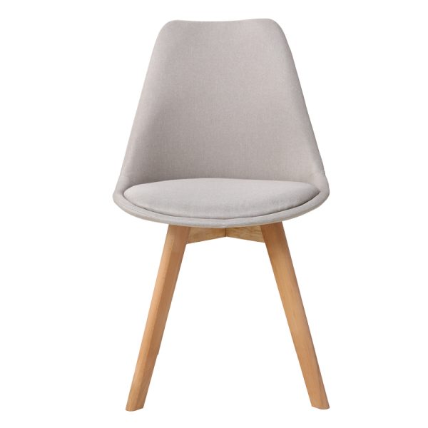 271 000015 3 Gaston chair pakoworld beige fabric and natural wood leg 48x55x83cmIndoor furniture > Chairs