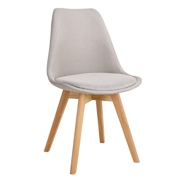 271 000015 Gaston chair pakoworld beige fabric and natural wood leg 48x55x83cmIndoor furniture > Chairs