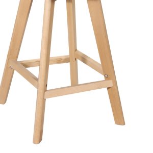 271 000019 4 Bar stool Gaston pakoworld black pp-pu and natural wood leg 48.5x56x104cmIndoor furniture > Bar stools