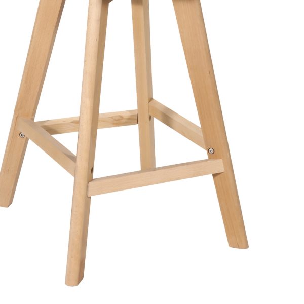 271 000019 4 Bar stool Gaston pakoworld black pp-pu and natural wood leg 48.5x56x104cmIndoor furniture > Bar stools