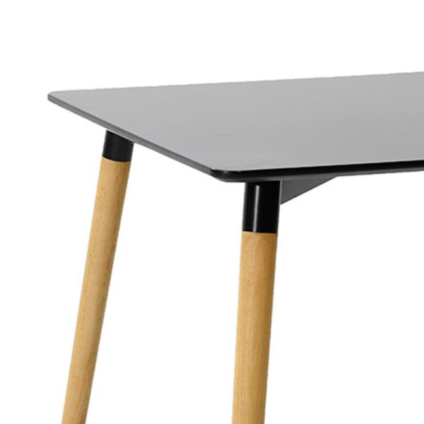 271 000030 4 Dining table Natali-Gaston set of 5 pakoworld MDF and beech wood in black-natural shade 80x80x76cmIndoor furniture > Dinning sets