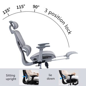 275 000001 2 Office chair manager with footrest Thelonius pakoworld mesh greyOffice furniture > Manager office chairs