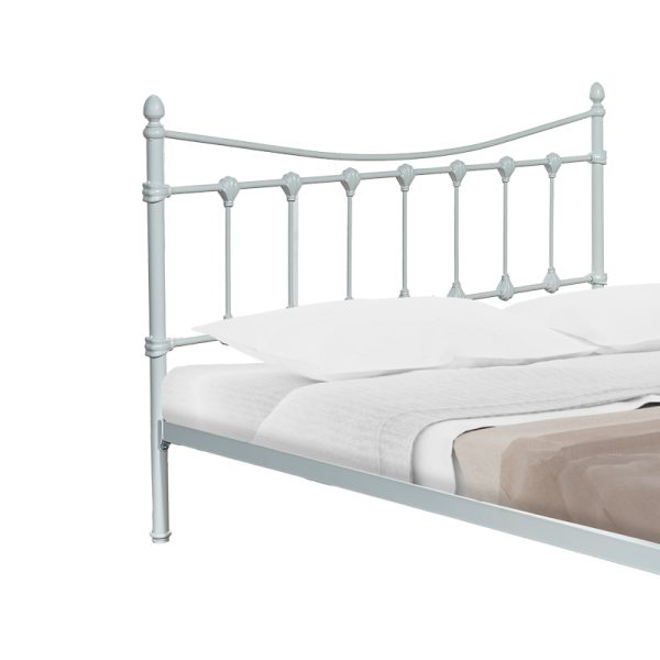 285 000010 2 Bed Beowulf pakoworld white metal 140x190cmIndoor furniture > Beds