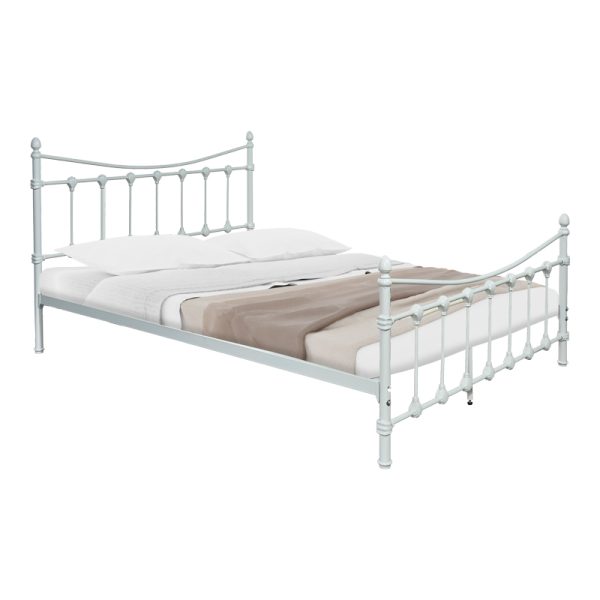 285 000010 Bed Beowulf pakoworld white metal 140x190cmIndoor furniture > Beds