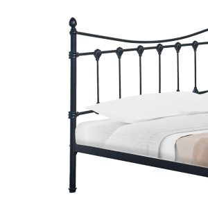 285 000017 2 Bed Beowulf pakoworld black metal 140x190cmIndoor furniture > Beds