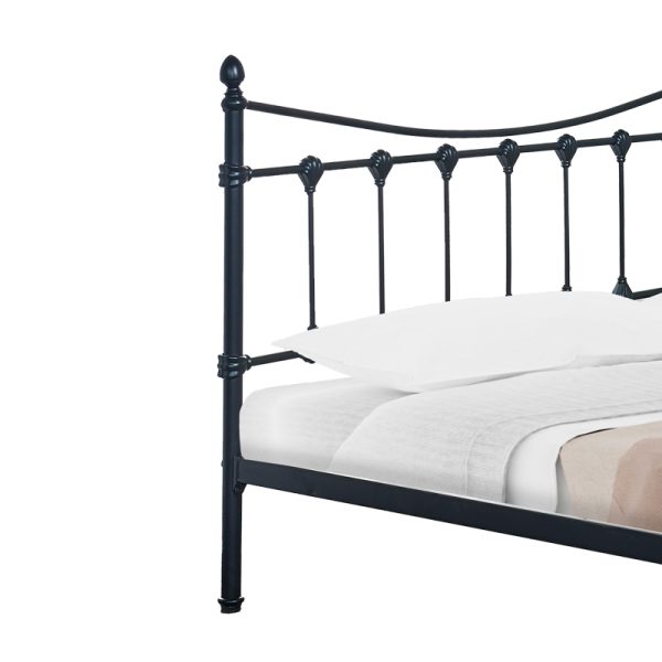 285 000017 2 Bed Beowulf pakoworld black metal 140x190cmIndoor furniture > Beds