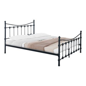 285 000017 Bed Beowulf pakoworld black metal 140x190cmIndoor furniture > Beds