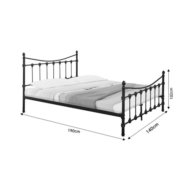 285 000017 4 Bed Beowulf pakoworld black metal 140x190cmIndoor furniture > Beds