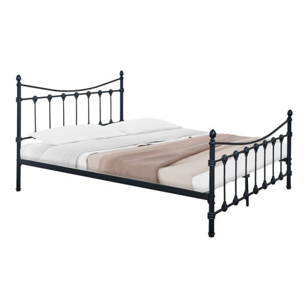 285 000017 Bed Beowulf pakoworld black metal 140x190cmIndoor furniture > Beds