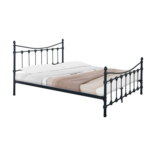 285 000018 Bed Beowulf pakoworld black metal 150x200cmIndoor furniture > Beds