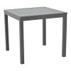 288 000005 Dining table Moly - Kliton set of 3 pakoworld anthracite and black aluminium-textilene in anthracite shade 80x80x74cmOutdoor furniture > Garden food table