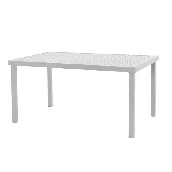 288 000008 Table Kliton pakoworld aluminium white 150x80x74cmOutdoor furniture > Garden dining sets