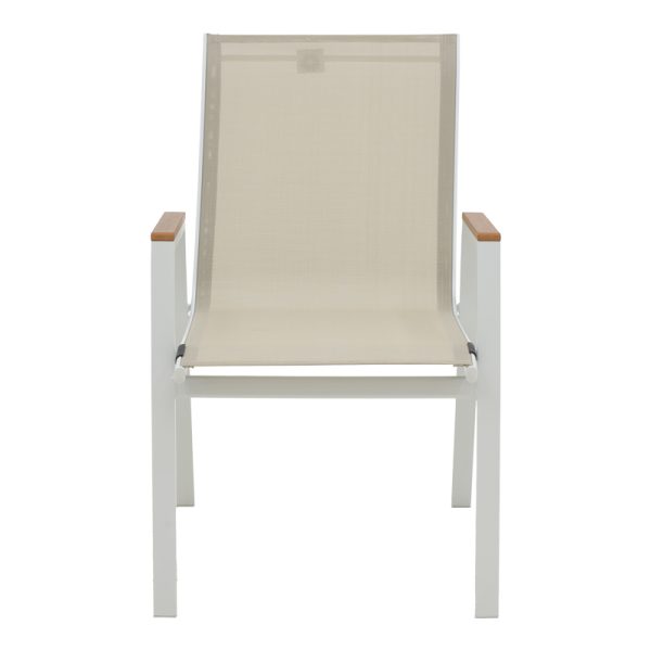 288 000014 4 Dining table Kliton - Azelie set of 5 pakoworld aluminum in white shade 80x80x74cmOutdoor furniture > Garden food table