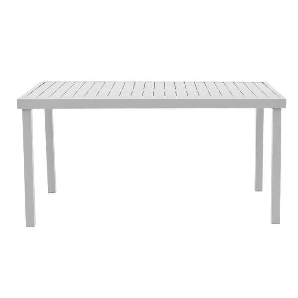 288 000016 2 Dining table Kliton - Azelie set of 7 pakoworld aluminum in white shade 150x80x74cmOutdoor furniture > Garden food table