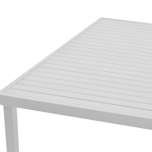 288 000016 3 Dining table Kliton - Azelie set of 7 pakoworld aluminum in white shade 150x80x74cmOutdoor furniture > Garden food table