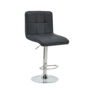292 000019 2 Bar stool Remina pakoworld height adjustable black pu-chrome metal leg 44x44x112cmIndoor furniture > Bar stools