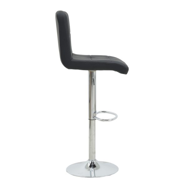 292 000019 3 Bar stool Remina pakoworld height adjustable black pu-chrome metal leg 44x44x112cmIndoor furniture > Bar stools