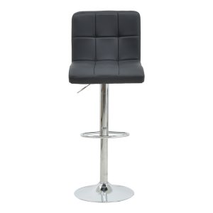 292 000019 4 Bar stool Remina pakoworld height adjustable black pu-chrome metal leg 44x44x112cmIndoor furniture > Bar stools