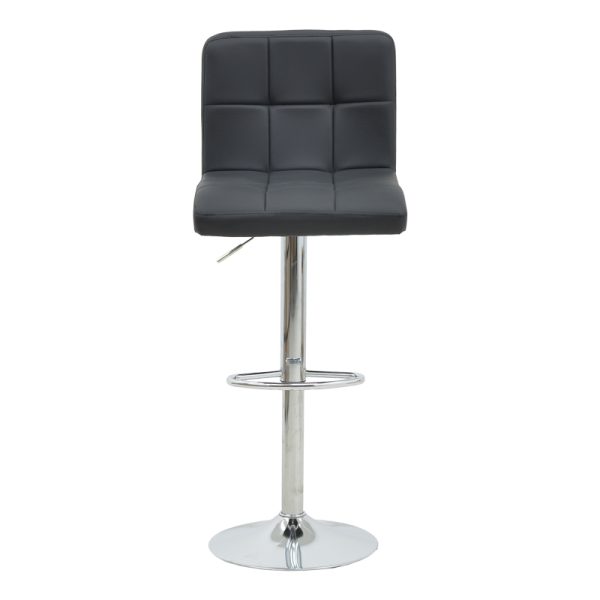 292 000019 4 Bar stool Remina pakoworld height adjustable black pu-chrome metal leg 44x44x112cmIndoor furniture > Bar stools