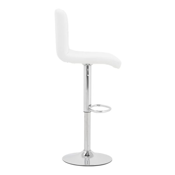 292 000021 3 Bar stool Remina pakoworld height adjustable white pu-chrome base 44x44x112cmIndoor furniture > Bar stools