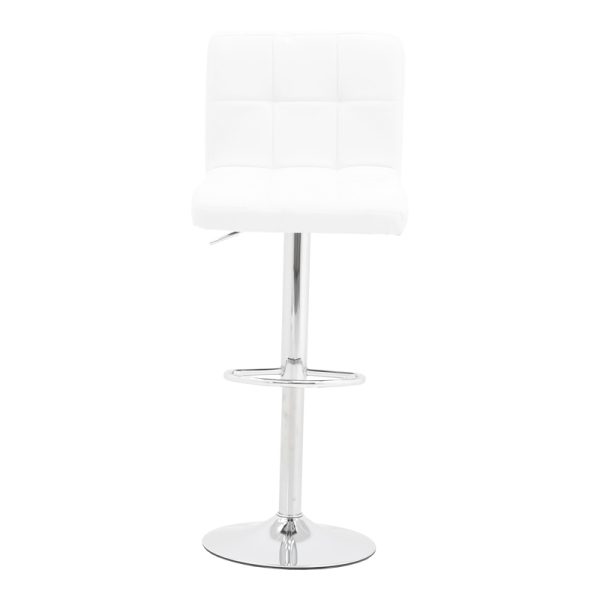 292 000021 4 Bar stool Remina pakoworld height adjustable white pu-chrome base 44x44x112cmIndoor furniture > Bar stools