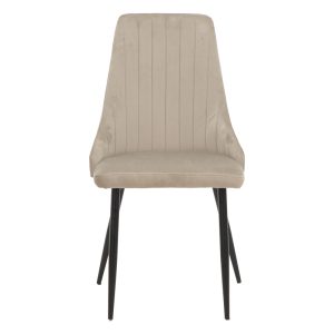 292 000044 3 Chair Azori pakoworld velvet beige-grey black metal leg 49x55x85cmIndoor furniture > Chairs