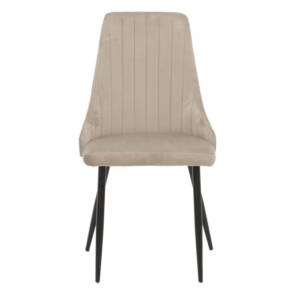 292 000044 3 Chair Azori pakoworld velvet beige-grey black metal leg 49x55x85cmIndoor furniture > Chairs