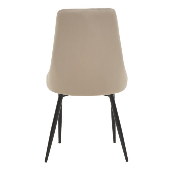 292 000044 4 Chair Azori pakoworld velvet beige-grey black metal leg 49x55x85cmIndoor furniture > Chairs