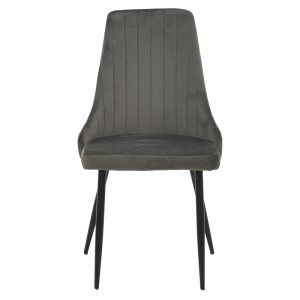 292 000046 3 Chair Azori pakoworld velvet dark grey-black metal leg 49x55x85cmIndoor furniture > Chairs