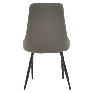 292 000046 4 Chair Azori pakoworld velvet dark grey-black metal leg 49x55x85cmIndoor furniture > Chairs