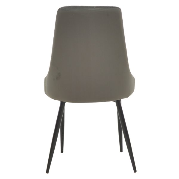 292 000046 4 Chair Azori pakoworld velvet dark grey-black metal leg 49x55x85cmIndoor furniture > Chairs