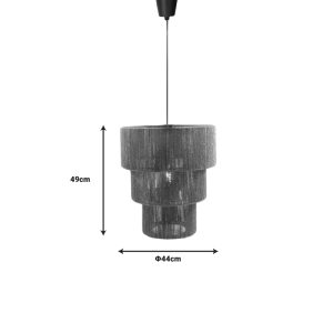 299 000002 2 Ceiling light Populy Inart E27 brown paper rope D44x49cmBOHO CHIC > Luminaries