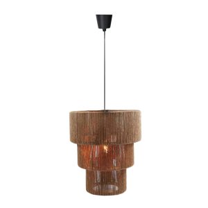 299 000002 Ceiling light Populy Inart E27 brown paper rope D44x49cmBOHO CHIC > Luminaries