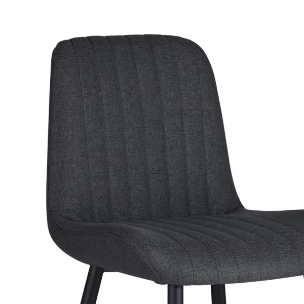 320 000025 2 Chair Versa pakoworld anthracite fabric-black metal leg 54x63.5x84cmIndoor furniture > Chairs