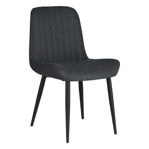 320 000025 Chair Versa pakoworld anthracite fabric-black metal leg 54x63.5x84cmIndoor furniture > Chairs