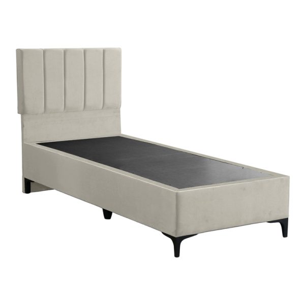 323 000013 2 Moega pakoworld fabric bed in cream shade 90x200cmIndoor furniture > Beds