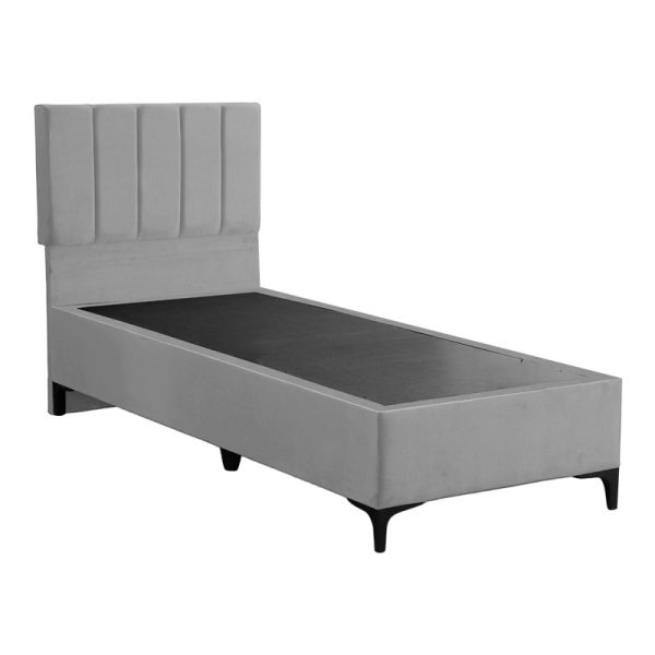 323 000014 2 Moega pakoworld fabric bed in light grey shade 90x200cmIndoor furniture > Beds